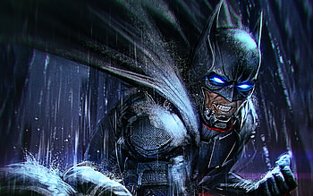 Batman, , DC comics, night, superheroes, 3D art, Angry Batman, rain, creative, Batman HD wallpaper