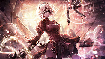 Nier: Automata, artwork, hot warrior, short hair HD wallpaper