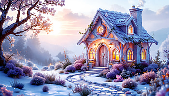 Cozy Cottage: Ultra for a Dreamy Escape, cottage, winter, snow, landscape HD wallpaper