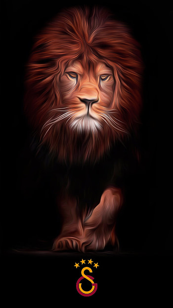 galatasaray lion, turkey, oilpaint, aslan, football, gs, football HD phone wallpaper