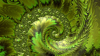 Trippy Psychedelic Fractal, green, Abstract, fractal, abstract green HD wallpaper