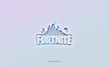Fortnite logo, cut out 3d text, white background, Fortnite 3d logo, Fortnite emblem, Fortnite, embossed logo, Fortnite 3d emblem HD wallpaper