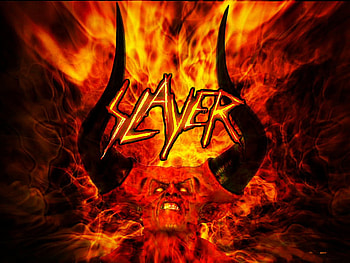 Slayer, flames, devil, flame, demon, band, heavy, music, logo, metal, fire HD wallpaper
