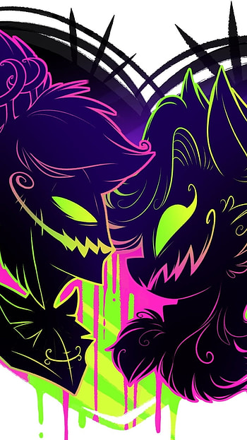Alastor Neon Heart — Hazbin Hotel , Alastor (Hazbin Hotel), TV Show, Hazbin Hotel HD phone wallpaper