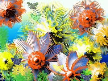 Digital garden, garden, abstract HD wallpaper
