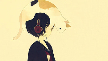 Art, Heads, Cat, , Drawing, Tenderness HD wallpaper