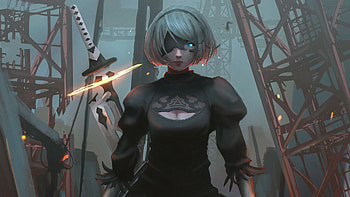 2B Character Painting , nier-automata, games, artist, artwork, digital-art, artstation HD wallpaper