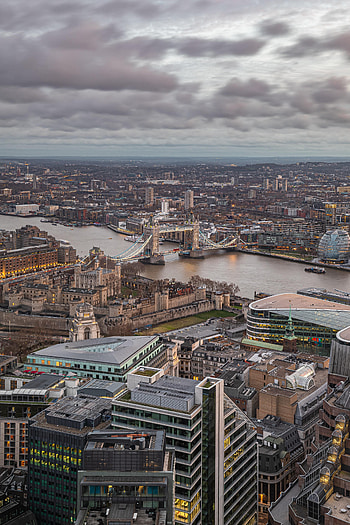 Cities, City, Building, Bridge, Evening HD phone wallpaper