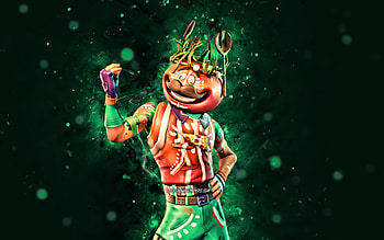 Crown Tomatohead, , turquoise neon lights, Fortnite Battle Royale, Fortnite characters, Crown Tomatohead Skin, Fortnite, Crown Tomatohead Fortnite HD wallpaper