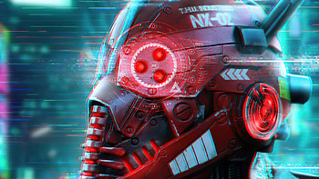 Cyberpunk Robo Mask , cyberpunk, robot, mask, artist, artwork, digital-art HD wallpaper