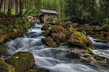 Austria Watermill, river, Austria, Nature, Watermill HD wallpaper