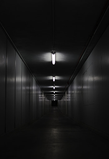 Walls, Illumination, Corridor, Premises, Room, Lighting, Black And White HD phone wallpaper