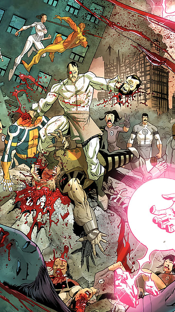 Invincible, Action-packed animation, Superhero origins, Battle for justice HD phone wallpaper