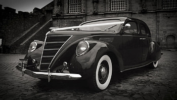 Vehicles, 1937 Lincoln Zephyr, Black & White, Gangster, Lincoln HD wallpaper