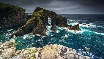 Shore, nature, cliff, beach HD wallpaper
