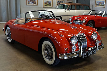 1958... Jaguar ..XK150 , Convertible, retro, jaguar, red, vintage HD wallpaper