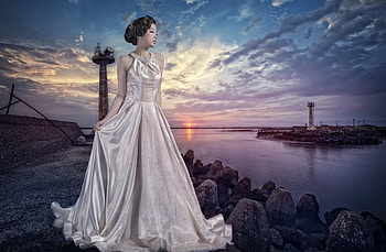 Lovely Girl, white, sky, model, woman HD wallpaper