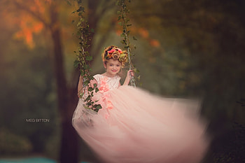 Little princess, swing, girl, fetita, orange, dress, copil, tree, little, leagan, meg bitton, autumn, princess, child HD wallpaper