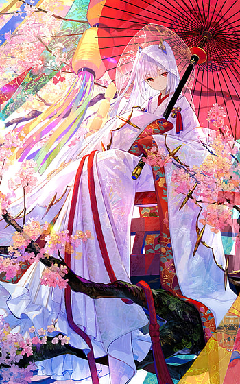 Elegant Anime Girl Blossom – Vibrant , Anime, girl, anime girl HD phone wallpaper
