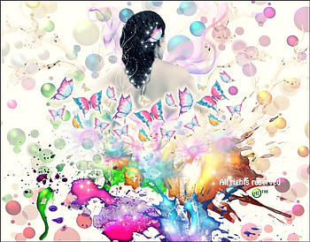 The Butterfly Girl , butterflies, creations, love, peace, nature, beauty HD wallpaper