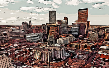 Denver, Colorado, , vector art, Denver drawing, creative art, Denver art, vector drawing, abstract cityscape, Denver panorama, Denver cityscape, USA HD wallpaper