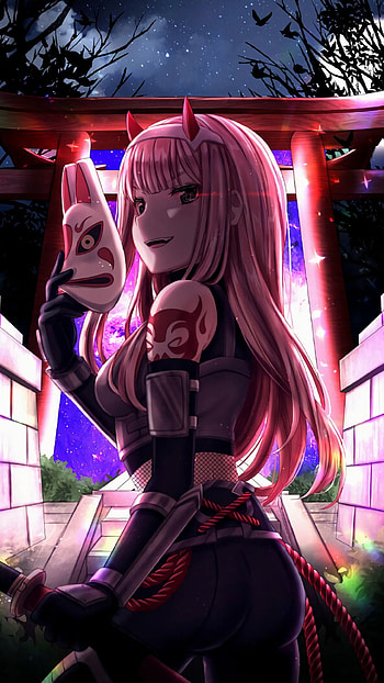 Zero Two: Moonlit Shrine — Anime (Darling in the FranXX), Zero Two (Darling in the FranXX), Anime, Darling in the FranXX HD phone wallpaper