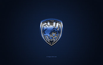 Municipal Grecia, Costa Rican football club, blue logo, blue carbon fiber background, Liga FPD, football, Grecia, Costa Rica, Municipal Grecia logo HD wallpaper