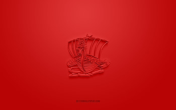 Baie-Comeau Drakkar, creative 3D logo, red background, Canadian hockey team, QMJHL, Baie-Comeau, Canada, 3d art, hockey, Baie-Comeau Drakkar 3d logo HD wallpaper