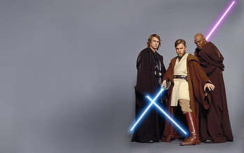 Star Wars Â· lightsabers Â· Anakin Skywalker Â· Obi-Wan Kenobi HD wallpaper