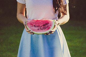 Watermelon, Food, Hands, Girl, Dress HD wallpaper