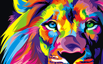 Lion Colorful Artwork HD wallpaper