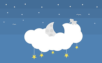 Clouds, sky and stars, satr, blue, moon, cloud HD wallpaper
