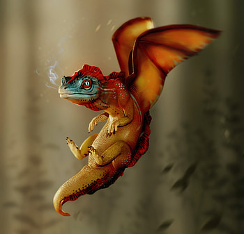 Art, Smoke, Illustration, Wings, Dragon HD wallpaper