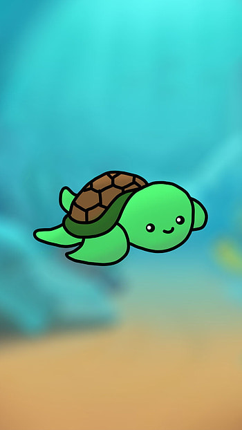 Turtle, reef, art, loggerhead sea turtle, sea turtle, green, cute, sea, blue, ocean, drawing, animal, coral reef HD phone wallpaper