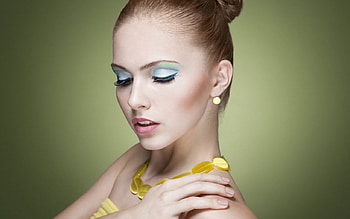 Pretty face, makeup, face, model, woman HD wallpaper