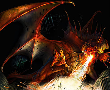 Dragon, fire HD wallpaper
