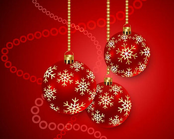 Happy Holidays, decor, balls, Christmas, red HD wallpaper