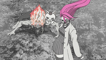 Dandadan Showdown: Turbo Granny & Aira Shiratori — Anime, Anime, Dandadan, Ken Takakura, Turbo Granny, Aira Shiratori HD wallpaper