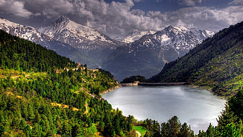 Landscape, Rivers, Mountains HD wallpaper