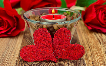 Love, Candles, Heart HD wallpaper