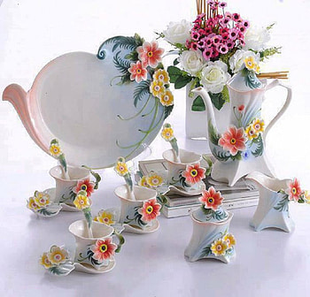 tea time design, teacups, still life, teapots, design, abstract, tea time HD wallpaper