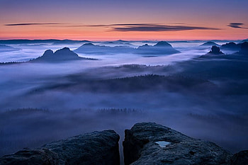River of Clouds, blue, river, , clouds, cool HD wallpaper
