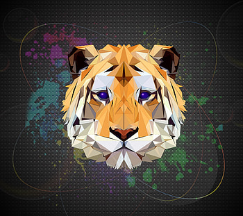 Polygon, Abstract, Facets, Low Poly, Tiger HD wallpaper