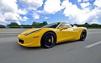 Ferrari, Cars, Movement, Traffic, Side View, 458, Italia HD wallpaper