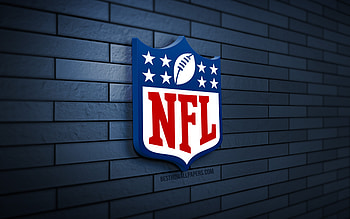 NFL 3D logo, , blue brickwall, National Football League, creative, american football leagues, NFL logo, 3D art, NFL HD wallpaper