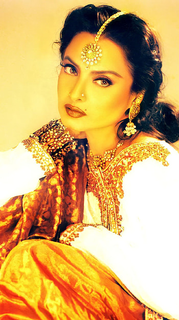 Rekha, bollywood actress, vintage HD phone wallpaper