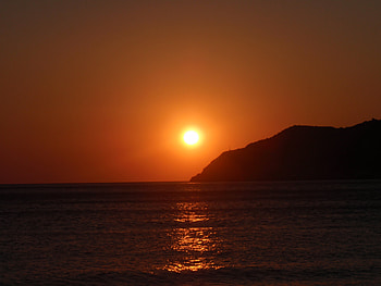 Sunset, sea, greece, summer HD wallpaper
