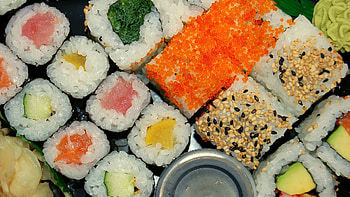 Exquisite sushi platter, Culinary masterpiece, Full , High resolution HD wallpaper