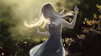 Dance, anime girl, original HD wallpaper