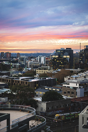 Cities, Sunset, City, Building, Roof, Roofs HD phone wallpaper